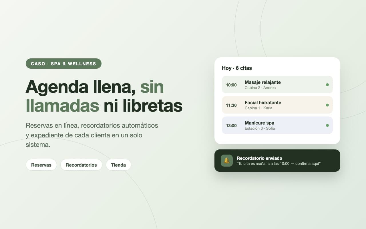 Sistema de gestión para spa & wellness